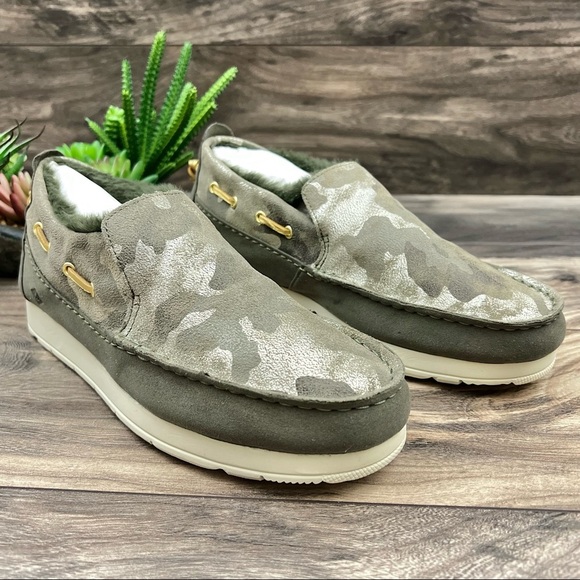 NEW Sperry Moc Sider Metallic Camo Indoor Outdoor Moc Sneaker Faux Fur 8M 39 - Picture 5 of 11
